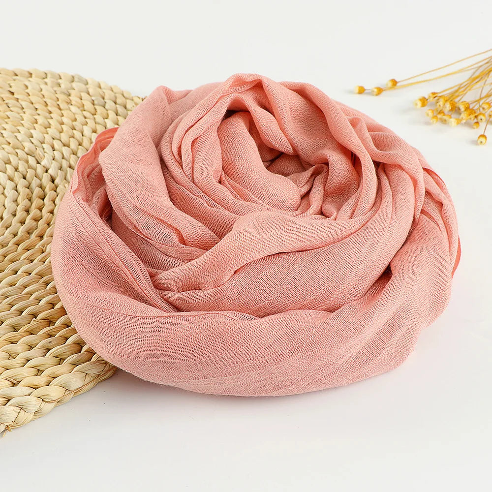 Autumn Winter New Cotton Linen Scarf For Women Girls Solid Color Sunscreen Scarves Soft Foulard Viscose Female Wrap Shawls