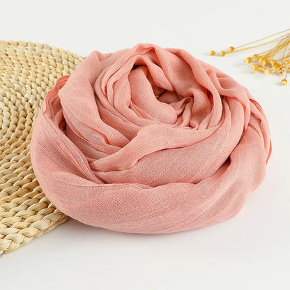 Autumn Winter New Cotton Linen Scarf For Women Girls Solid Color Sunscreen Scarves Soft Foulard Viscose Female Wrap Shawls