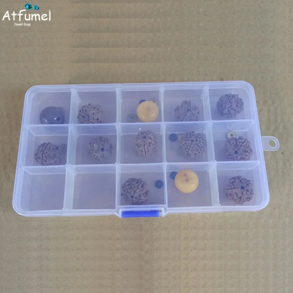 10/15 Compartment Beads Jewelery Storage Box Portable Craft Container Earrings Ring Display Case DIY Trinket Organizer Box - AMULET RING STORE