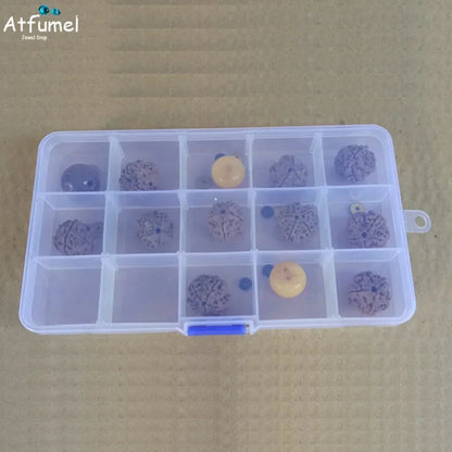 10/15 Compartment Beads Jewelery Storage Box Portable Craft Container Earrings Ring Display Case DIY Trinket Organizer Box - AMULET RING STORE