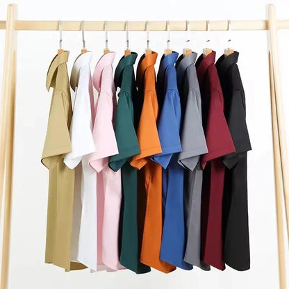 New Anti-Wrinkle Men Shirts Short Sleeves Dress Shirts For Men Slim Fit Camisa Social Business Blouse White Office Shirt S-4XL