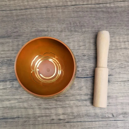 Buddhist Sound Bowls Therapy Meditation Mindfulness Yoga Ornaments Colorful Nepal Tibetan Singing Bowl Chakras Handmade Copper - AMULET RING STORE