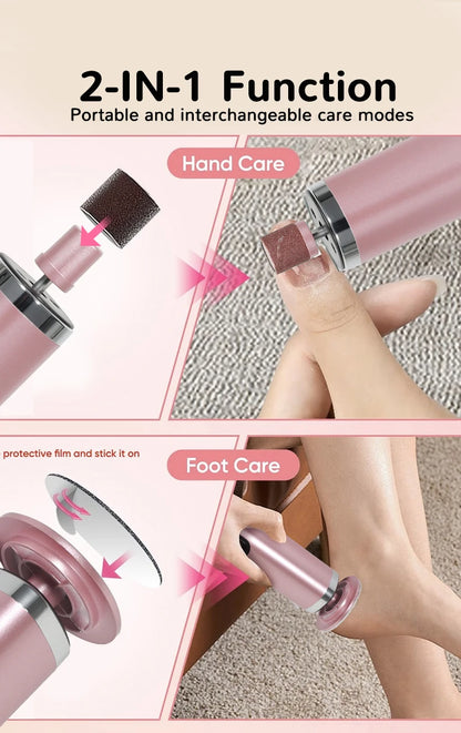 Wireless Electric Foot Callus Remover Machine Rechargeable Pedicure Tool for Dead Skin And Cuticle Removal with Replacement Sand - AMULET RING STORE