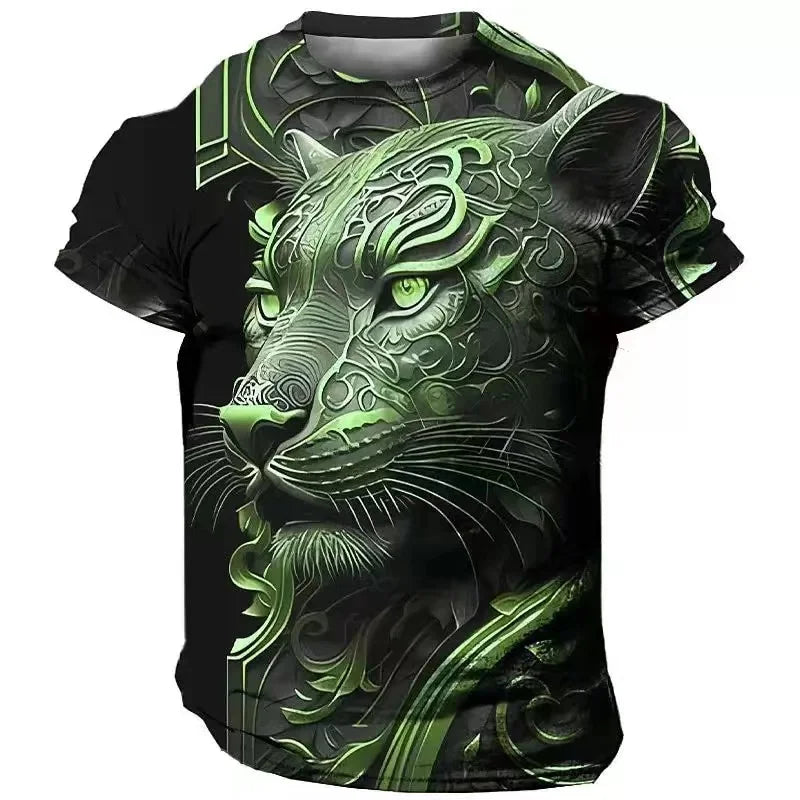 Men's Lion 3D Print T Shirts Y2K Hip Hop Streetwear Summer Casual T-shirt Animal Graphic Top Harajuku Tees Sale Man Short Sleeve - AMULET RING STORE