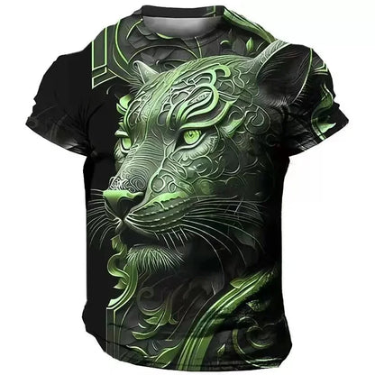 Men's Lion 3D Print T Shirts Y2K Hip Hop Streetwear Summer Casual T-shirt Animal Graphic Top Harajuku Tees Sale Man Short Sleeve - AMULET RING STORE