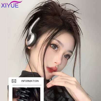 XIYUE Synthetic Messy Hair Bun Tousled Hairpiece Elastic Band Chignon Curly Scrunchie Updo Cover Hair Tail for Women Pink - AMULET RING STORE