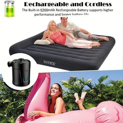 Portable air pump outdoor camping air mattress swimming pool swimming ring inflatable sofa air pump home - AMULET RING STORE