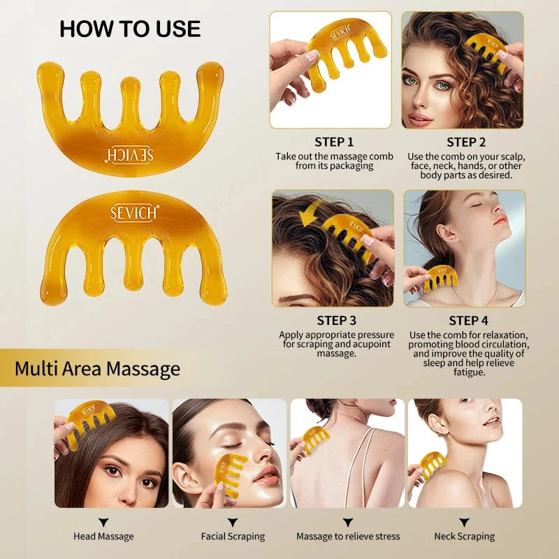 Sevich India Herbal Hair Growth Oil And Scalp Massager Comb Tool Set Ayurvedic Adivasi Fast Regrowth Thicken Serum Hair Growing - AMULET RING STORE