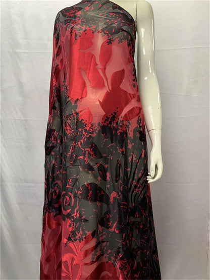 Nigerian Silk Fabrics French Lace Tulle Scarf Burnt-Out Silk Dirac African Fabrics