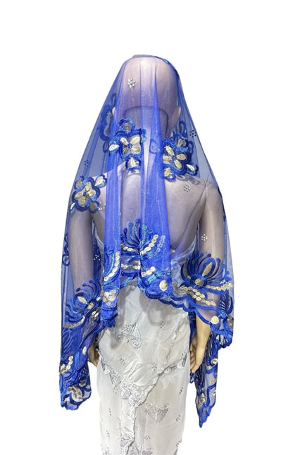 on sale 2025 New African Net Hijab Scarf For Muslim Women African Dubai Islam Headscarf Embroidery Shawls voile - AMULET RING STORE