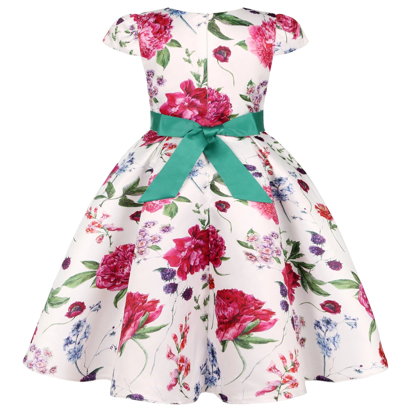 2025 Transnational Girls' Dress Children's Princess Dress Retro Print Formal Dress Holiday Hostess Dress Hot Sale