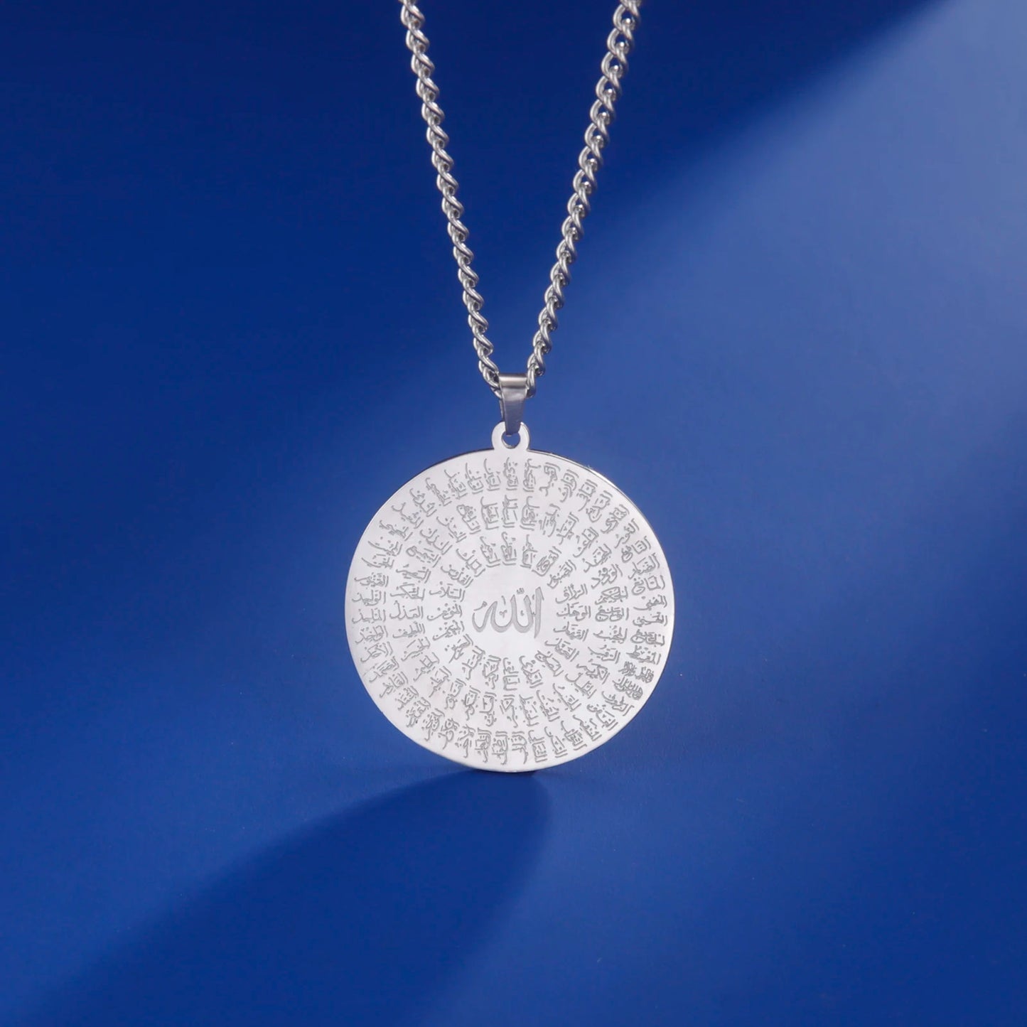 Jeshayuan Allah Name Pendant Necklace For Men Arabian Calligraphy Stainless Steel Religious Amulet Lucky Jewelry Gift - AMULET RING STORE