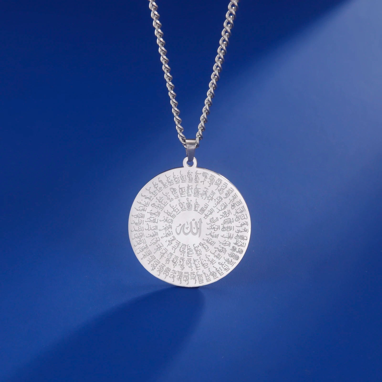 Jeshayuan Allah Name Pendant Necklace For Men Arabian Calligraphy Stainless Steel Religious Amulet Lucky Jewelry Gift - AMULET RING STORE