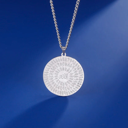 Jeshayuan Allah Name Pendant Necklace For Men Arabian Calligraphy Stainless Steel Religious Amulet Lucky Jewelry Gift - AMULET RING STORE