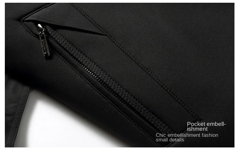 Brand Business Men's Windbreaker 2023 Autumn High-quality Khaki Navy Black Double-breasted Trench Coat Fashion Male New Clothing - AMULET RING STORE