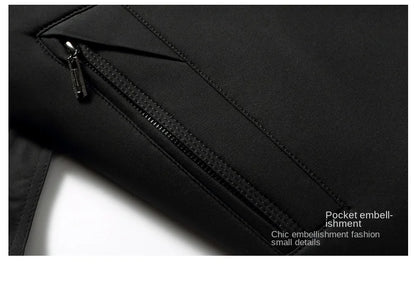 Brand Business Men's Windbreaker 2023 Autumn High-quality Khaki Navy Black Double-breasted Trench Coat Fashion Male New Clothing - AMULET RING STORE