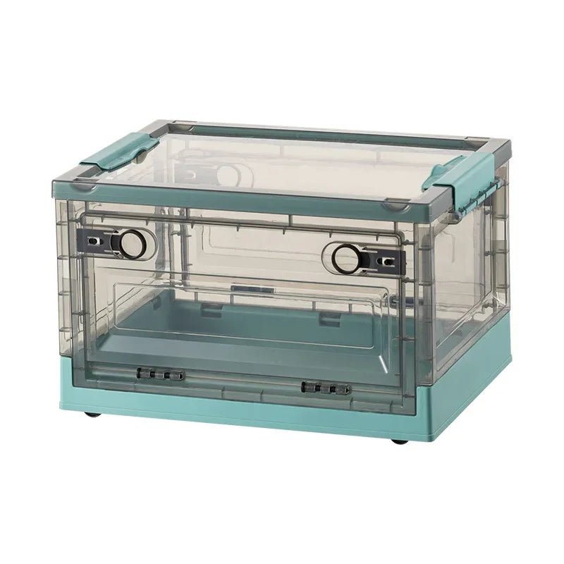 Transparent Storage Bin Foldable Storage Trunk Open Storage Box Home Wardrobe Clothes Organizer Large Capacity Sundries Box - AMULET RING STORE