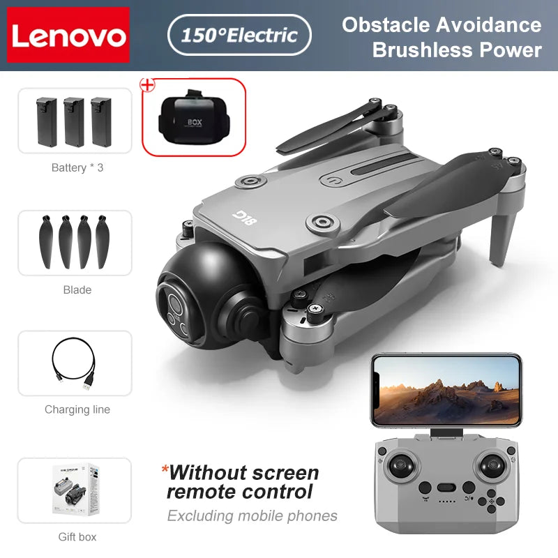 Lenovo D18 Drone 8K Aerial HD Dual Camera Photography Intelligent Obstacle Avoidance Brushless Motor 5G WIFI GPS Return VR Drone