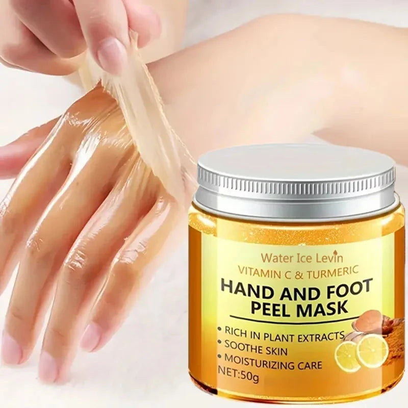 Vitamin c and turmeric hand wax mask for hands and feet, smoothing skin, gently cleansing hand mask, illuminating hand skin - AMULET RING STORE