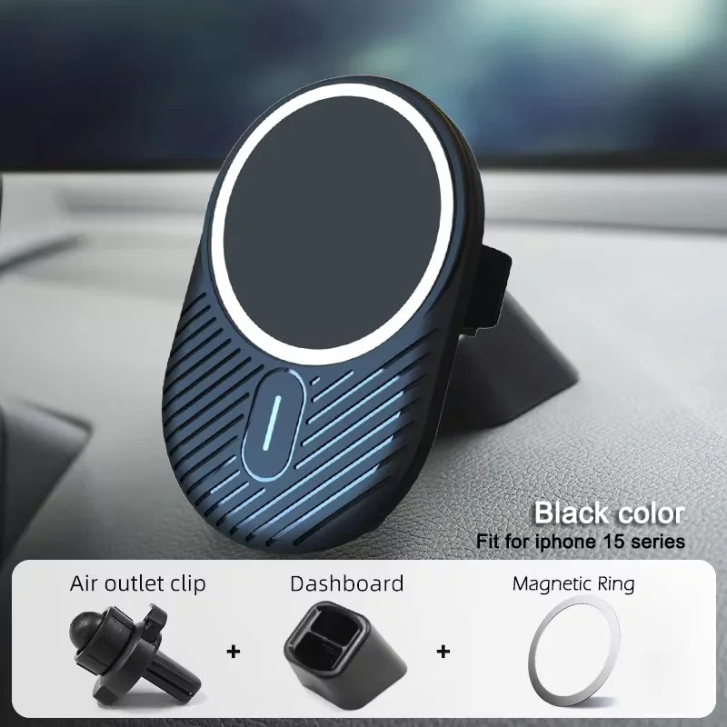 15W Magnetic Wireless Car Charger Mount Adsorbable Phone For iPhone 15 14 13 Pro Max adsorption Fast Wireless Charging Holder