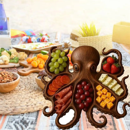 26*23*3cm natural wood Octopus Charcuterie Platter tray for food fruit salad baking dishes pans plates bowls home accessories - AMULET RING STORE