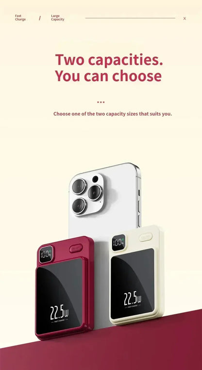 OnePlus 50000mAh Magnetic Wireless Charger Power Bank External Battery Fast Charging PowerBank For Android iPhone 15 16 Xiaomi - AMULET RING STORE