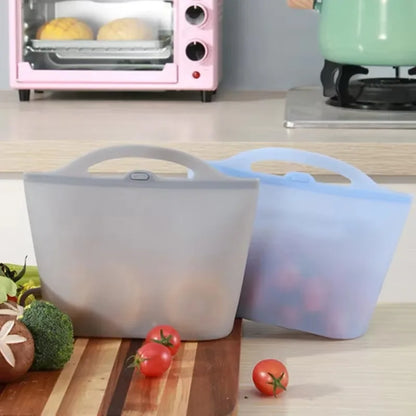 Silicone Zipper Bag,Reusable Multifunctional Fresh-keeping Storage Bag,Refrigerator Cooler Bags,Picnic Box(1000ml;1200ml) - AMULET RING STORE
