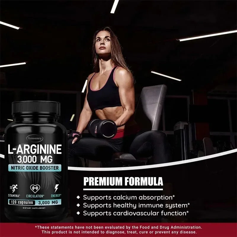 L-Arginine Supplement Boost Endurance -Increase for Energy, Strength,Vascular and Endurance Support During Exercise | Muscle Mas - AMULET RING STORE