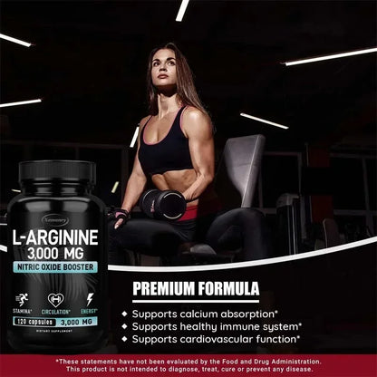 L-Arginine Supplement Boost Endurance -Increase for Energy, Strength,Vascular and Endurance Support During Exercise | Muscle Mas - AMULET RING STORE
