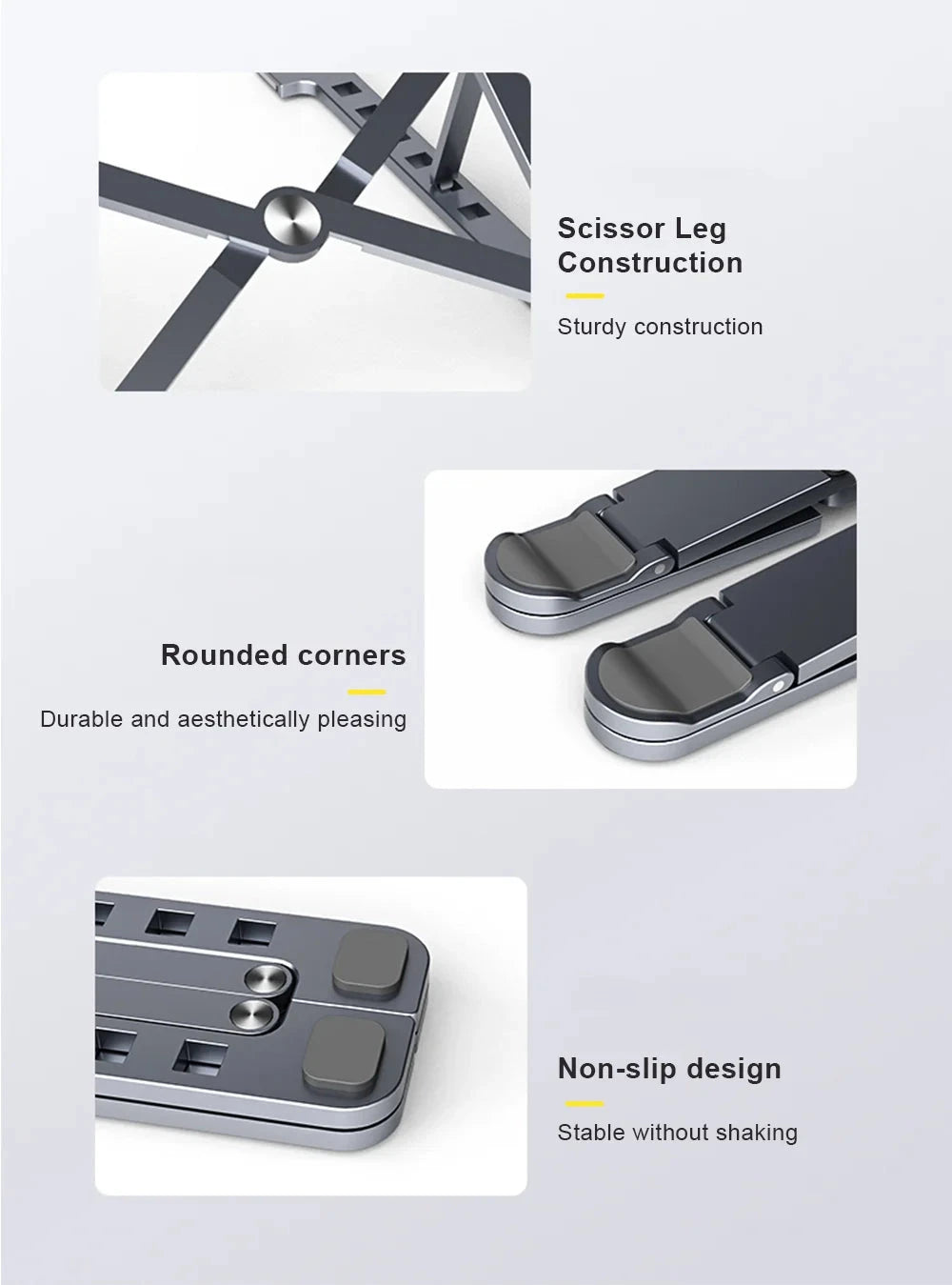 Aluminum Alloy Magnetic Laptop Stand With 8-Level Adjustment, Ventilation and Heat Dissipation, Equipped With Silicone Anti-Slip - AMULET RING STORE