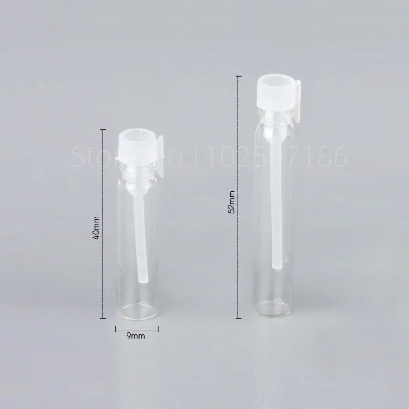 Glass Dropper Bottle Transparent Mini 1ml 2ml Stick Essential Oil with Inner Stopper Sample Trial Use Perfume Sub Bottles Empty - AMULET RING STORE