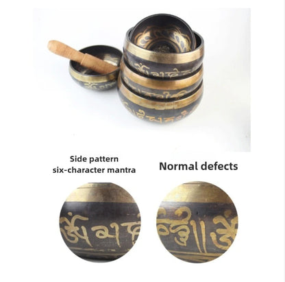 Nepal Singing Bowl Healing Yoga Meditation Portbale Tibetan Singing Bowls Sound Therapy Musical Percussion Instruments - AMULET RING STORE