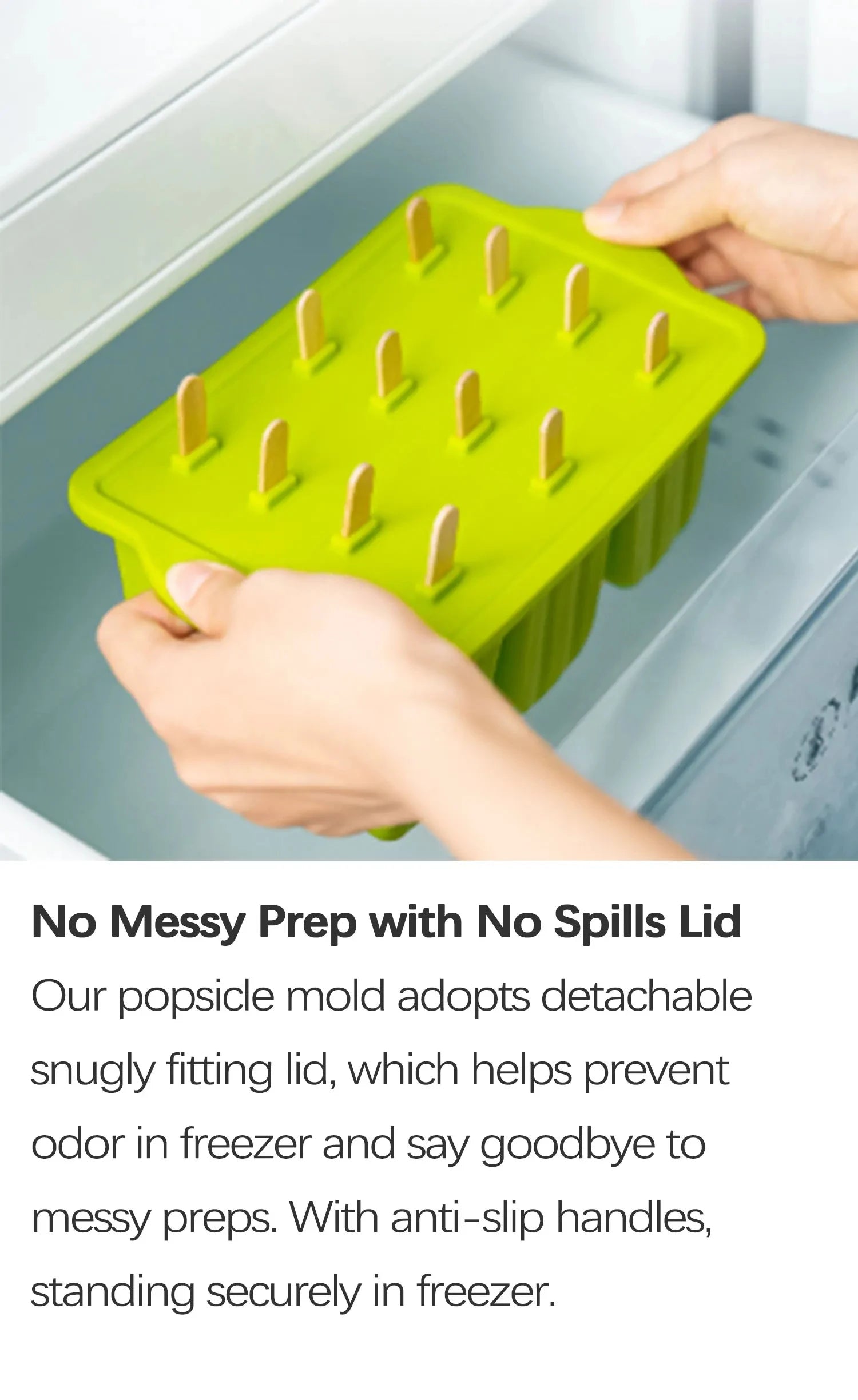 Summer DIY Ice Cream Tools With Wooden Sticks Silicone Popsicle Molds Set Kitchen Accessories Quench Thirst Snacks for Children - AMULET RING STORE