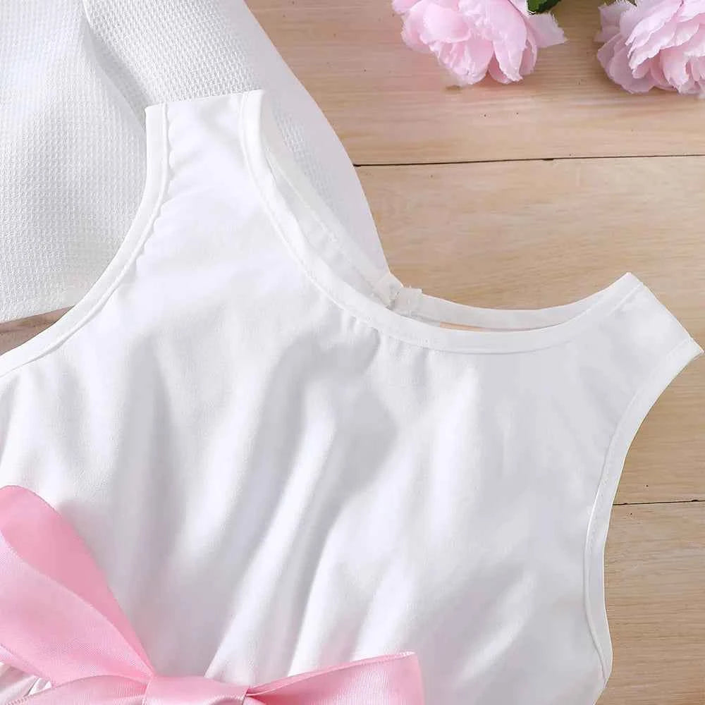 Kids Casual Clothing Sets Outfits for Girls Autumn Winter 2024 New Toddler Floral Print Long Sleeve Coat Tank Dress Children