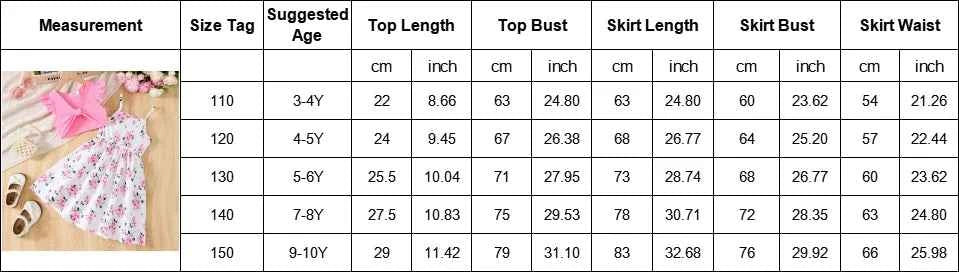 2Pcs Girls Elegant Pink Floral Print Dress Summer Sleeveless Casual Dress and Jacket Sets for Girls Festivals Outing Clothes