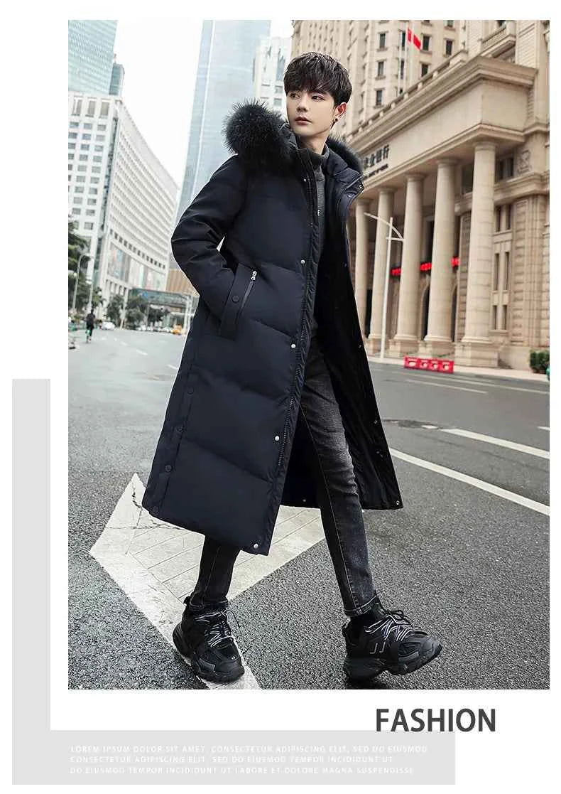 Fashion Winter Jacket for Man Down Coat jacket Parka Men's winter padded jackets Fur Collar Hooded Warm Long Padding HXY291