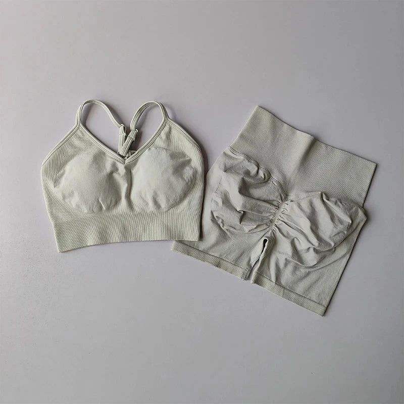 Butt Lifting Fitness Shorts Lifting Set for Women's Elastic Breathable Quick-drying Sports Underwear Beautiful Back Yoga Suit