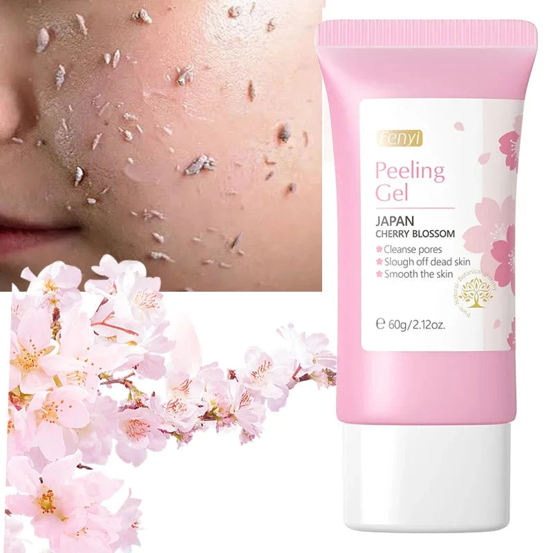 Sakura Face Deep Cleaning Exfoliating Gel Skin Care Whitening Moisturizer Repair Facial Scrub Skin Care 60g - AMULET RING STORE