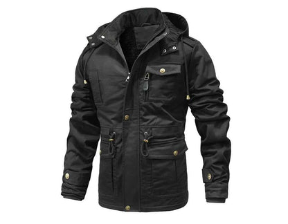 Winter Men's Warm Padded Jackets Fashion Men Fleece Lined Thermal Hooded Coats Men Mountain Ski Windbreaker Jackets Clothing