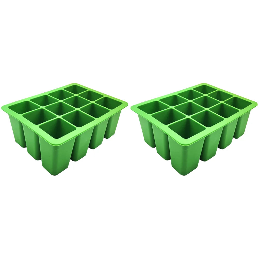 3-1pcs 12 Holes Seedling Starter Trays Silicone Seed Starter Tray Seed Propagation Pot for Gardening Hydroponics Growing System - AMULET RING STORE