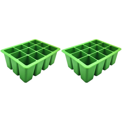 3-1pcs 12 Holes Seedling Starter Trays Silicone Seed Starter Tray Seed Propagation Pot for Gardening Hydroponics Growing System - AMULET RING STORE