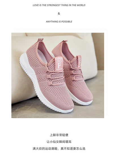 Women's shoes 2025 mesh breathable comfortable sports shoes soft sole lightweight fashion casual shoes - AMULET RING STORE