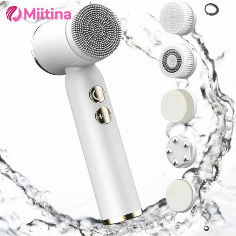 6 In 1 Electric Cleansing Brush Sonic Rotating Cleansing Brush Facial Clean and Remove Acne Pore Skin Rejuvenation Beauty Care