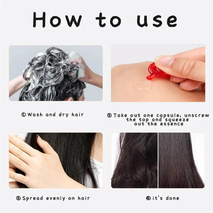 Hair Vitamin Capsule Keratin Oil Repair Frizzy Dry Hair Restore Soft Smooth Shiny Deep Moisturizing Nourishing Scalp Beauty Care - AMULET RING STORE