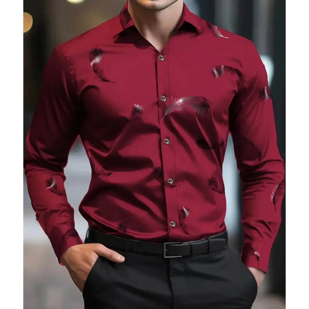 Men's Hawaiian Shirt Blue Striped Printed Shirt Fashion Elegant Summer Beach Shirt Temperament Streetwear Lapel Mens Clothing