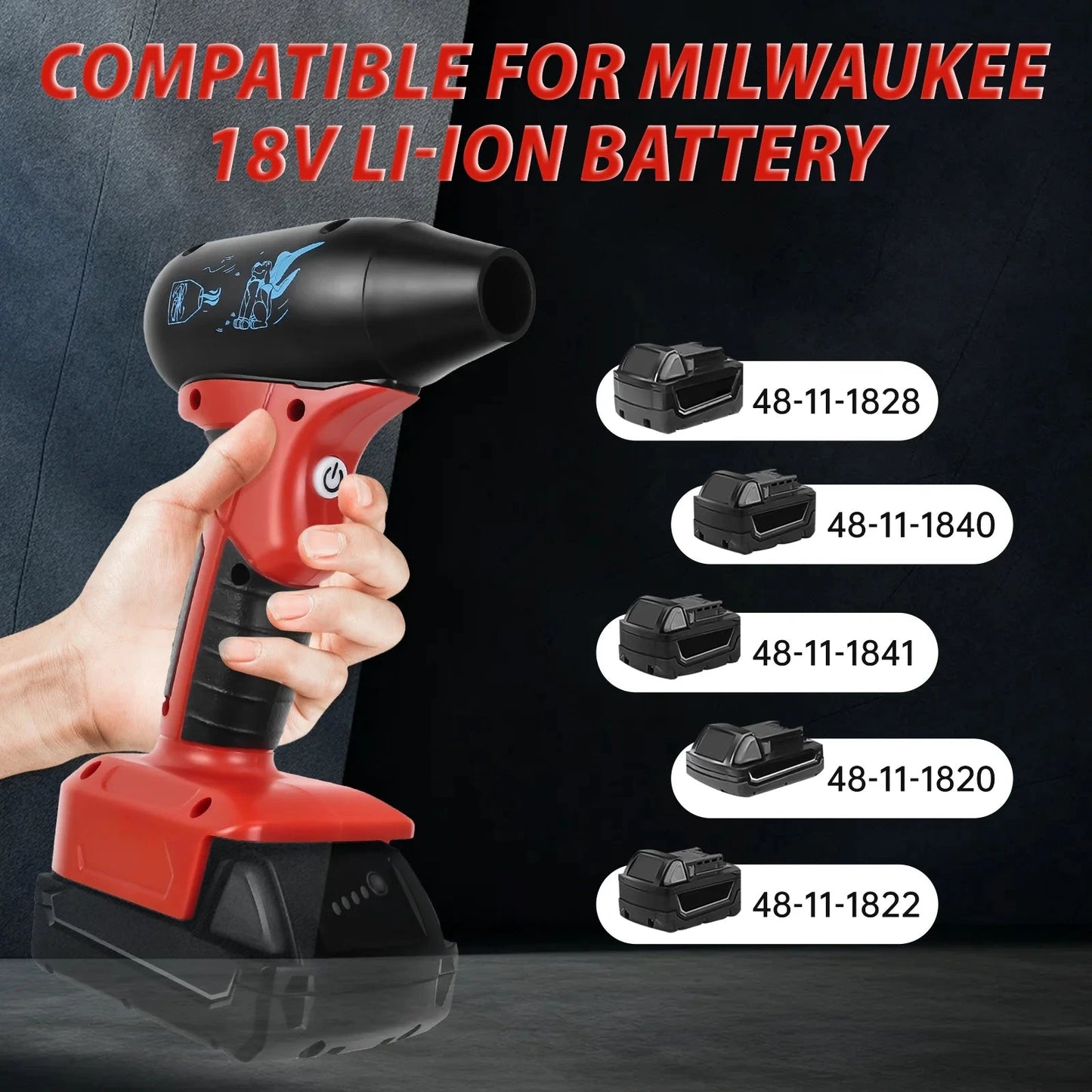 Brushless Jet Blower For Milwaukee 18V Battery 130000RPM 4-Speed Control Violent Turbo Fan Electric Air Duster (No Battery) - AMULET RING STORE