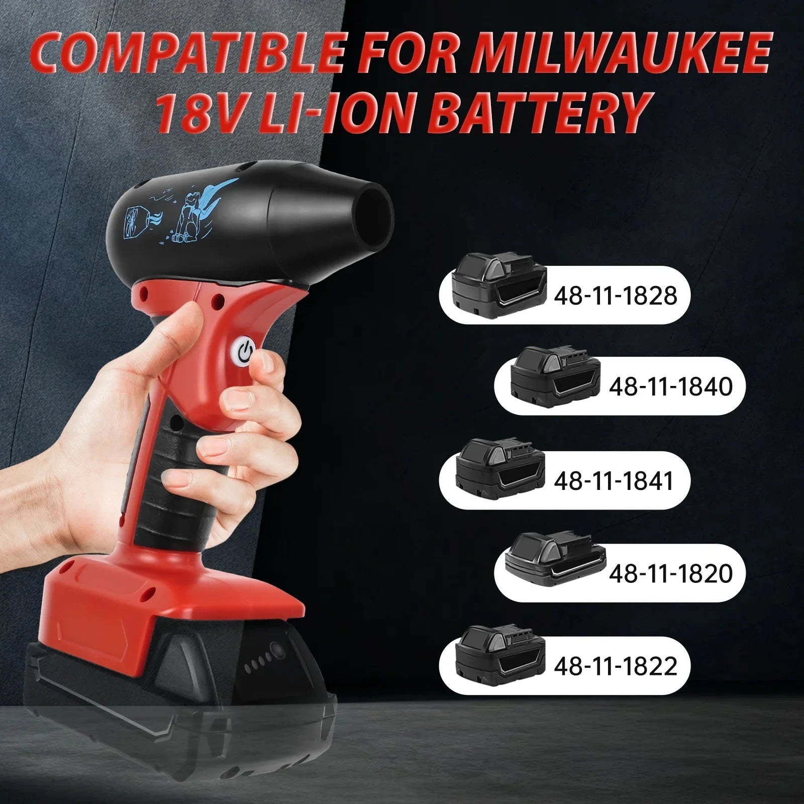 Brushless Jet Blower For Milwaukee 18V Battery 130000RPM 4-Speed Control Violent Turbo Fan Electric Air Duster (No Battery) - AMULET RING STORE