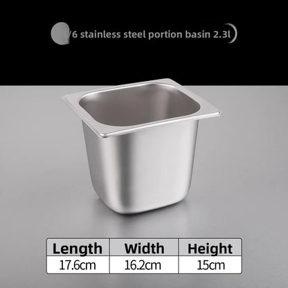 Stainl Steel Rectangular Covered Small Seasoning Box Food Container Thermal Rectangular Basin for Restaurant Kitchen - AMULET RING STORE