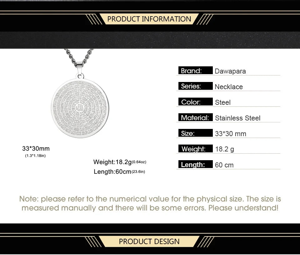 Dawapara 99 Names of Allah Necklace Islamic Muslim Arabian Calligraphy Ayatul Kursi Pendant Religious Stainless Steel Jewelry - AMULET RING STORE