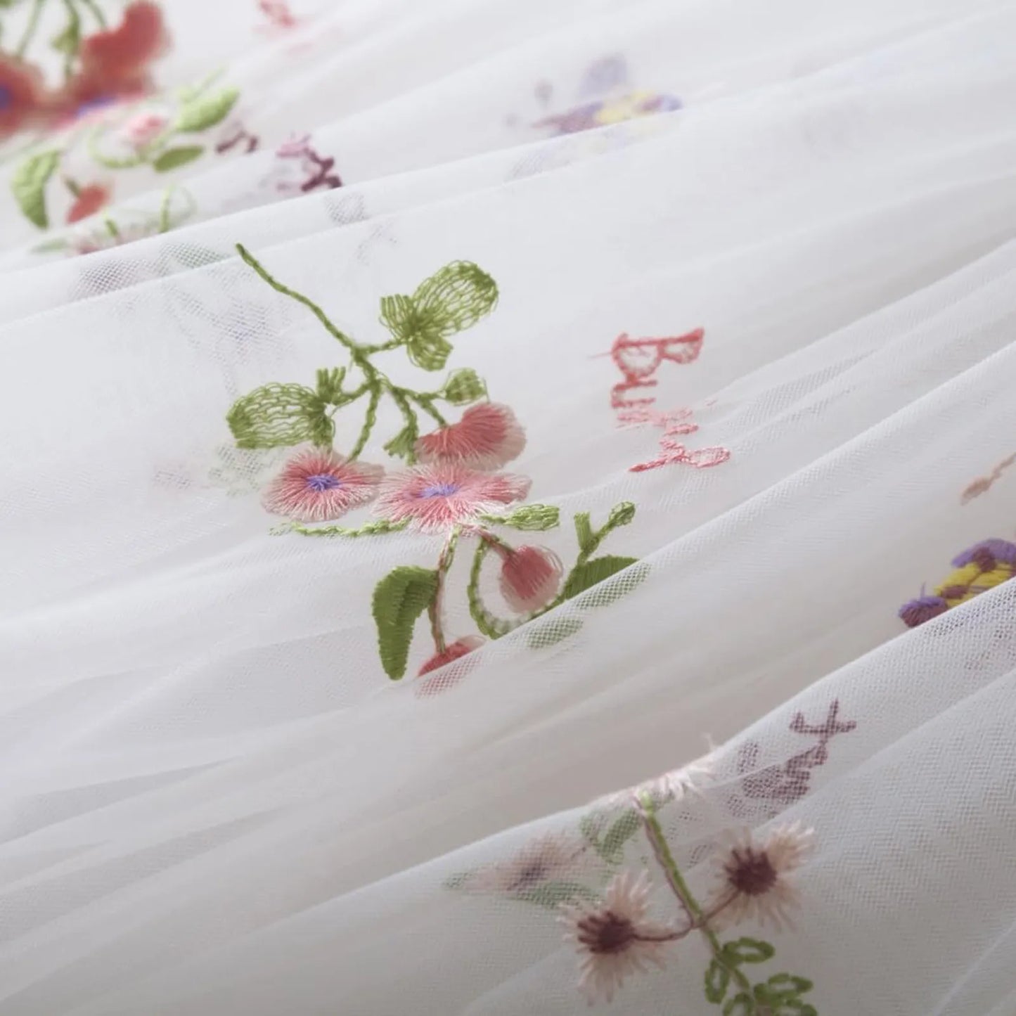 Delicate Party Prom Evening Dress Colorful Flower Embroidery Dresses Fashion Butterfly Princess Dress Birthday Princess Clothes